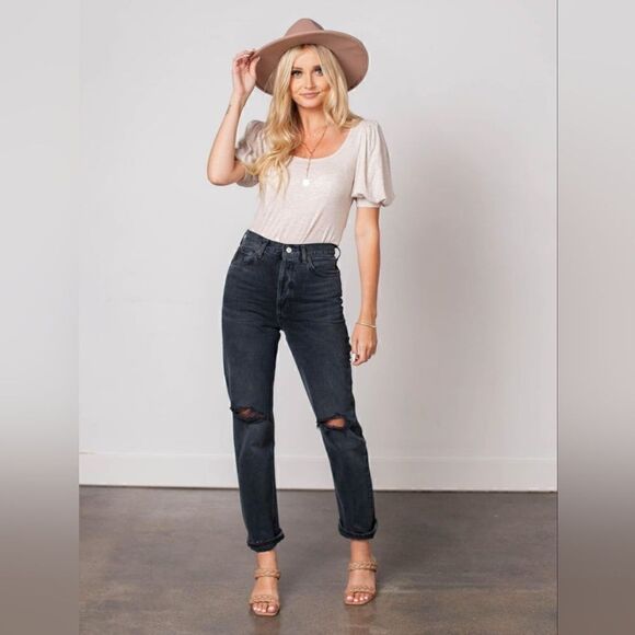 Agolde 90's Pinch Waist High Rise Straight Leg Denim Jeans In Howl Size 26 NWT - Picture 6 of 10